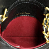 Twist Your Buttons Flap Belt Bag Quilted Caviar