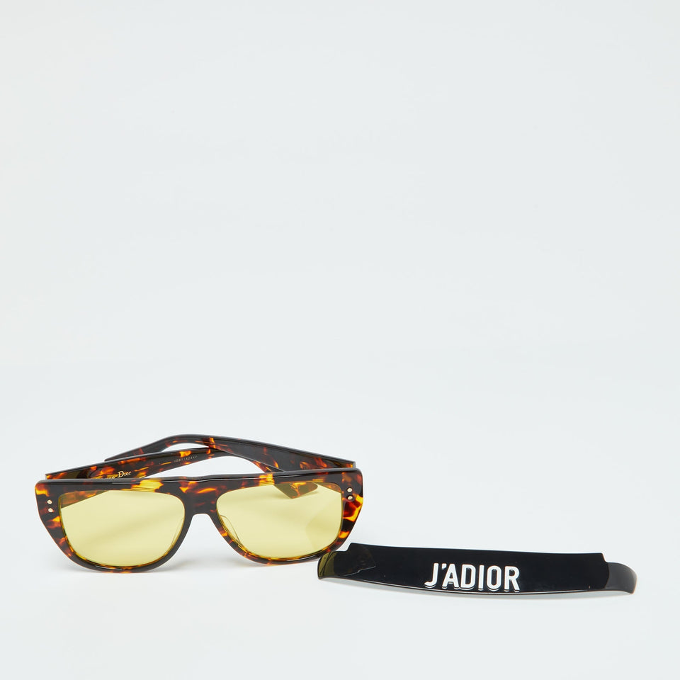 Dior Brown Havana/yellow 086Ho Diorclub2 Rectangle Sunglasses