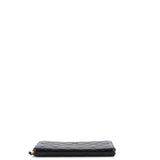 Zip Around Wallet Quilted Caviar Long