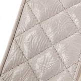 Zip Around Flap Bag Quilted Crumpled Calfskin and PVC Small
