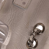 Zip Around Flap Bag Quilted Crumpled Calfskin and PVC Small