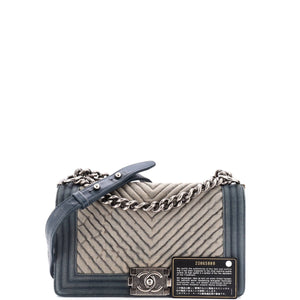 Boy Flap Bag Chevron Denim Old Medium