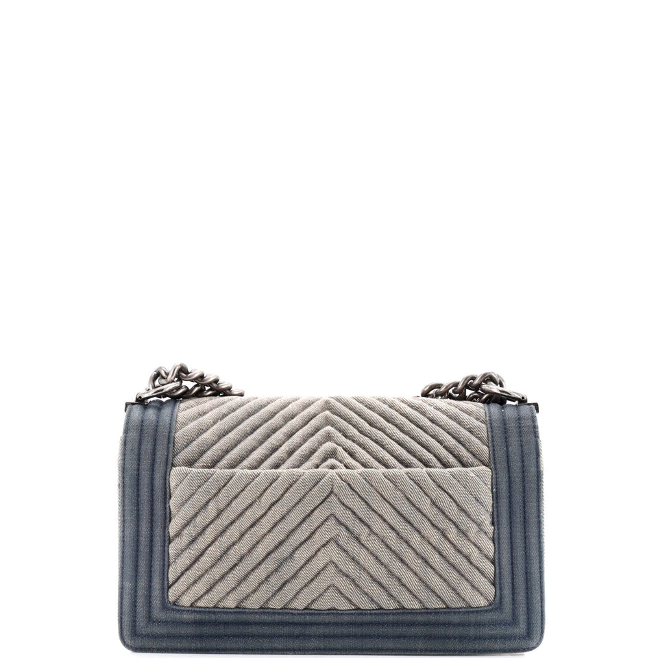 Boy Flap Bag Chevron Denim Old Medium