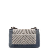 Boy Flap Bag Chevron Denim Old Medium