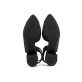 Women's CC Cap Toe Ankle Strap Slingback Pumps Glitter Leather with Grosgrain