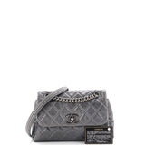 Aged Chain 3 Compartment CC Flap Bag Quilted Calfskin Medium