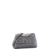 Aged Chain 3 Compartment CC Flap Bag Quilted Calfskin Medium