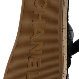 Women's Cord Velcro Mule Sandals Quilted Leather