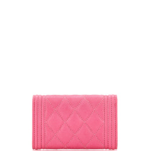 Boy Flap Card Case Quilted Caviar