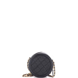 Filigree Round Clutch with Chain Quilted Caviar Mini
