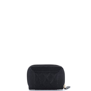 Boy Zip Around Wallet Quilted Caviar Small