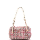 Pearl Handle Flap Bag Quilted Tweed Medium