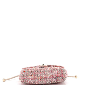 Pearl Handle Flap Bag Quilted Tweed Medium