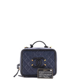 Filigree Vanity Case Quilted Caviar Medium