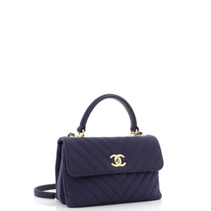 Trendy CC Top Handle Bag Chevron Jersey Small