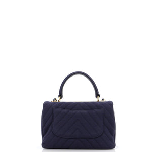 Trendy CC Top Handle Bag Chevron Jersey Small