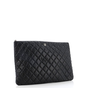 O Case Clutch Quilted Caviar Large