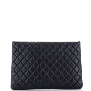 O Case Clutch Quilted Caviar Large