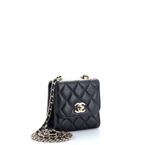 Trendy CC Clutch with Chain Quilted Lambskin Small