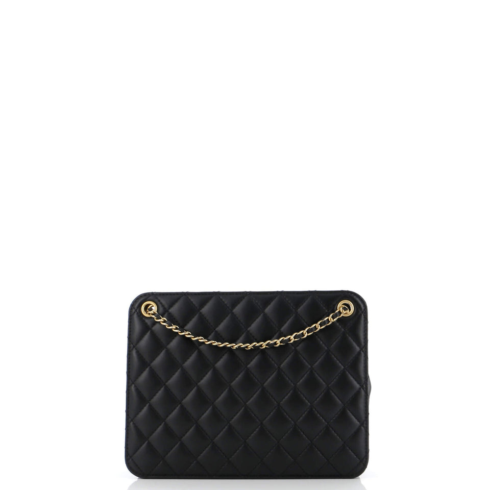 Once Upon a Time Chain CC Accordion Tote Quilted Calfskin Small