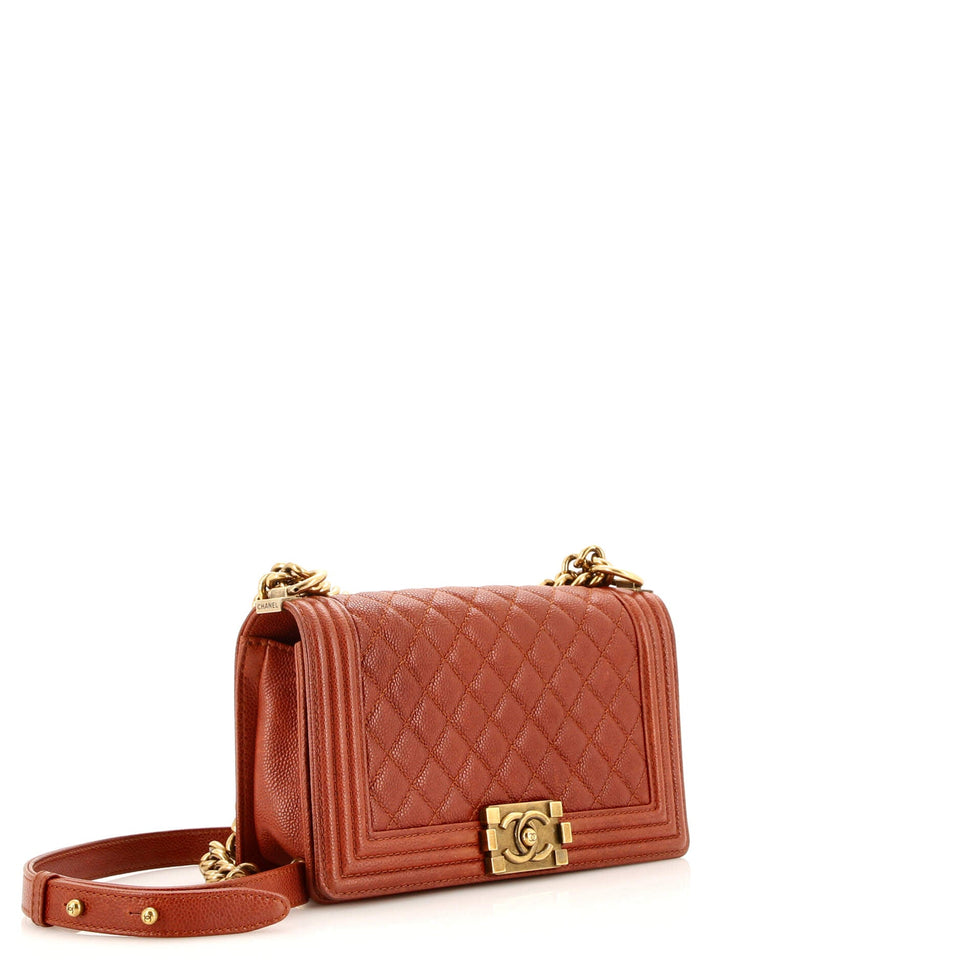 Boy Flap Bag Quilted Caviar Old Medium