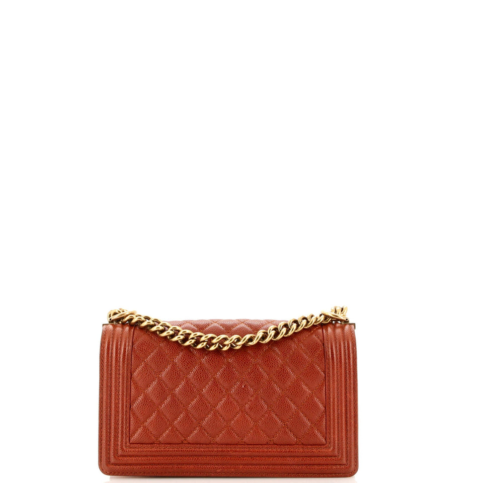 Boy Flap Bag Quilted Caviar Old Medium