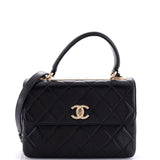 Trendy CC Top Handle Bag Quilted Lambskin Small