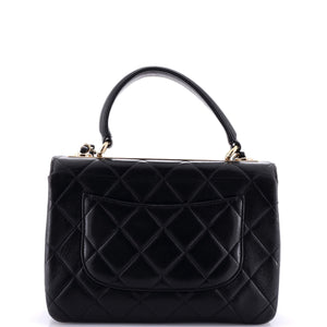 Trendy CC Top Handle Bag Quilted Lambskin Small