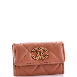 19 Flap Card Case Quilted Leather