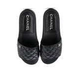 Women's CC Slide Sandals Quilted Lambskin