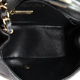 Square Classic Single Flap Bag Quilted Caviar Mini