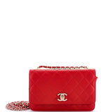 Trendy Chain CC Wallet on Chain Quilted Lambskin