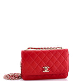 Trendy Chain CC Wallet on Chain Quilted Lambskin