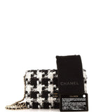 Wallet on Chain Quilted Houndstooth Tweed and Ribbon