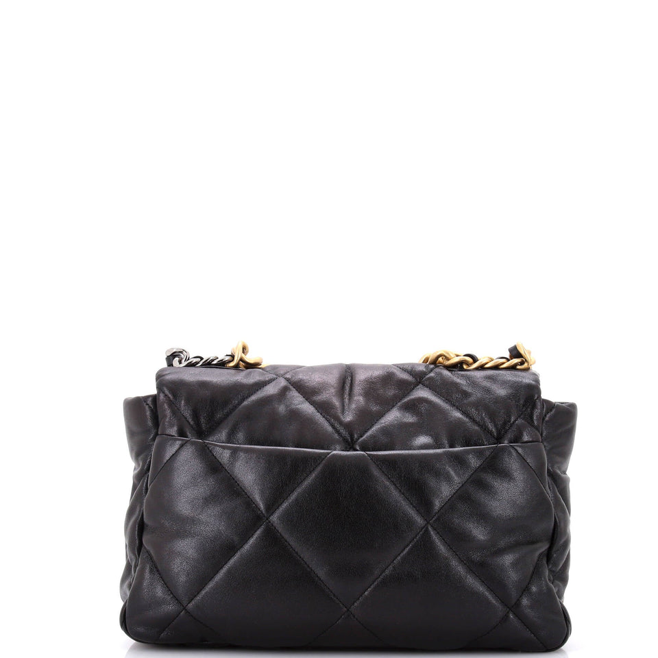 19 Flap Bag Quilted Leather Large