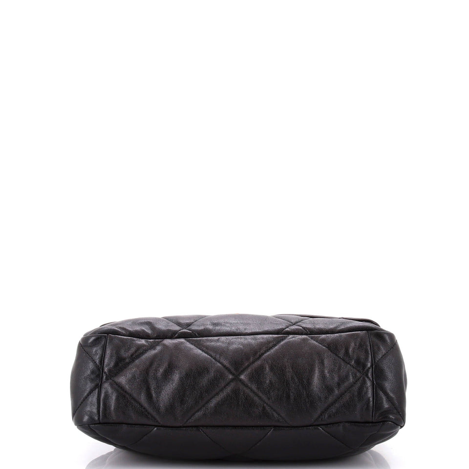 19 Flap Bag Quilted Leather Large