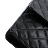 Square Classic Flap Clutch Quilted Caviar