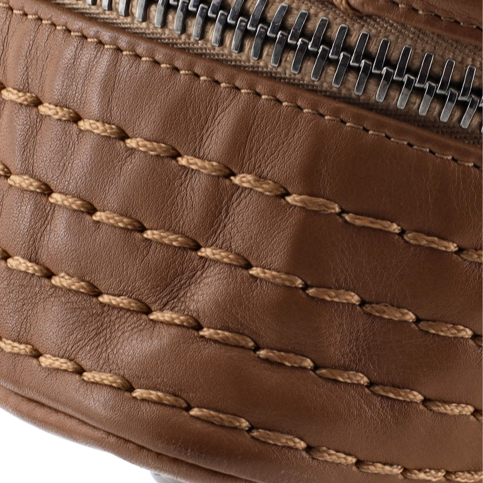 Expandable Ligne Flap Bag Quilted Calfskin Medium