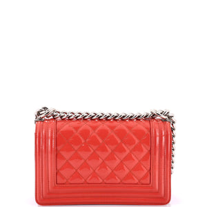 Boy Flap Bag Quilted Plexiglass Patent Small