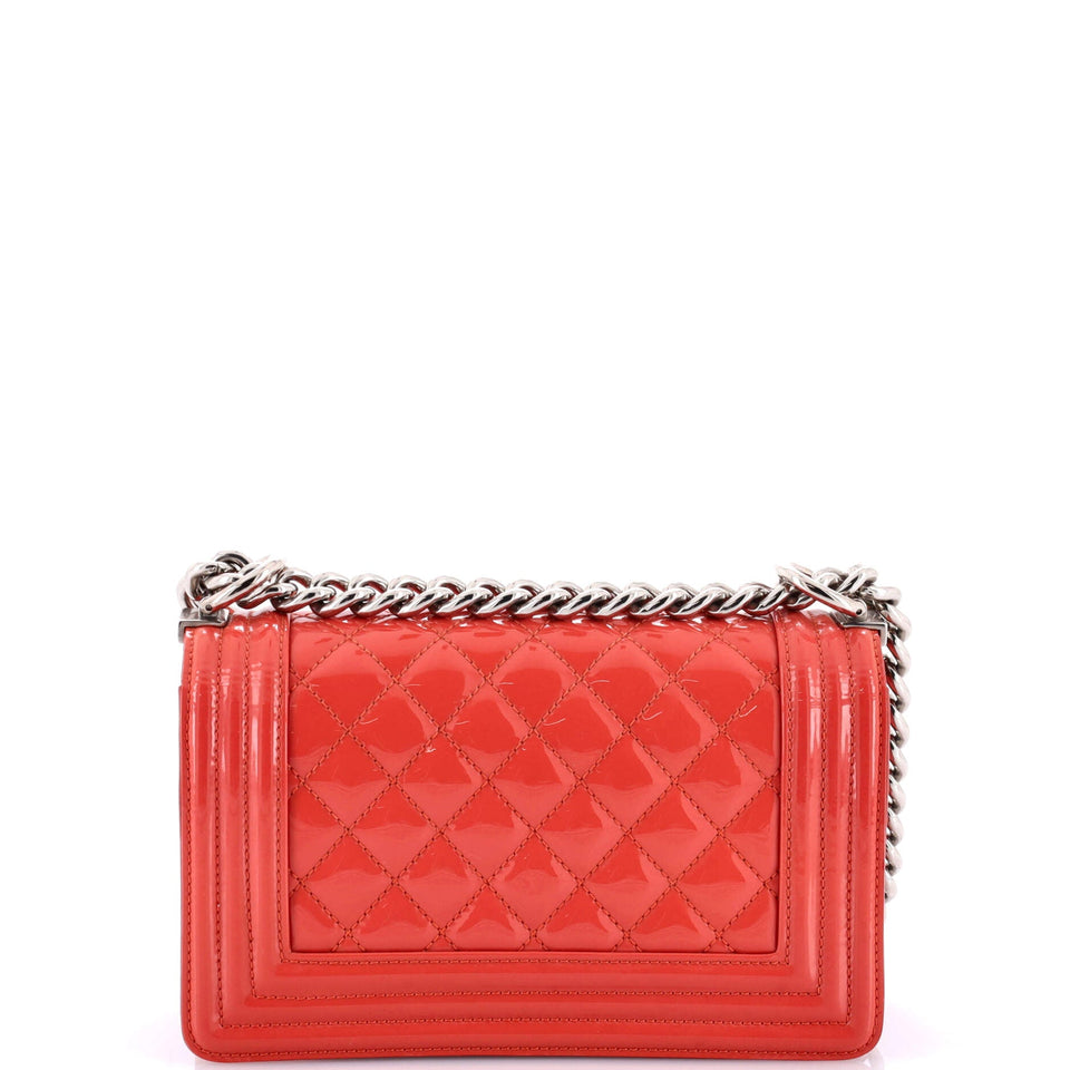 Boy Flap Bag Quilted Plexiglass Patent Small