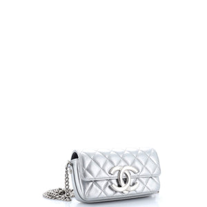 Giant CC Flap Phone Holder with Chain Quilted Lambskin