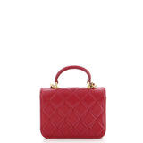Top Handle Flap Coin Purse with Chain Quilted Lambskin
