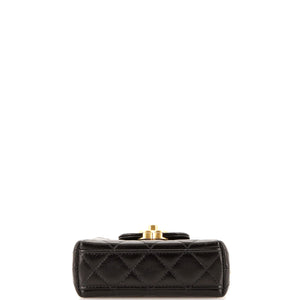 Kelly Top Handle Clutch with Chain Quilted Shiny Aged Calfskin