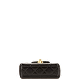 Kelly Top Handle Clutch with Chain Quilted Shiny Aged Calfskin