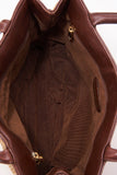 Chanel Raffia Tote Bag With Brown Leather Handles