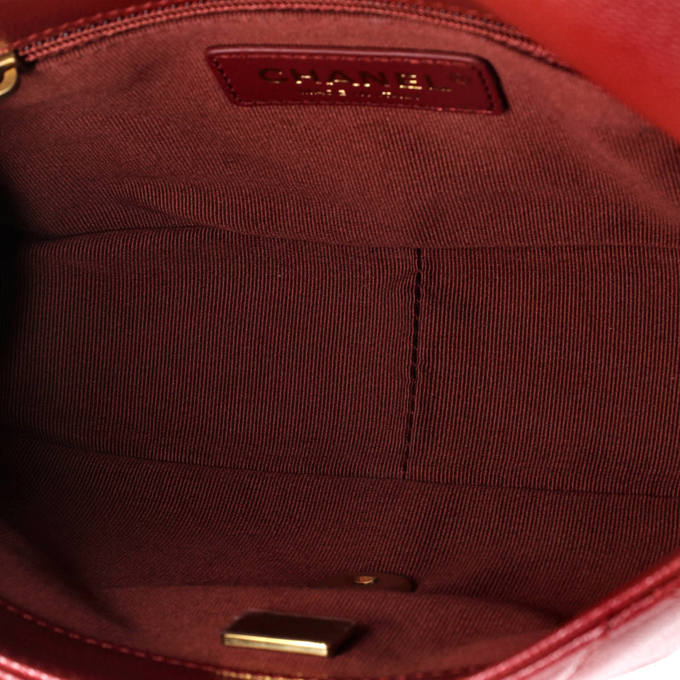 Twist Your Buttons Flap Bag Quilted Caviar Small
