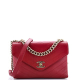 Coco Chevron Flap Bag Stitched Calfskin Small