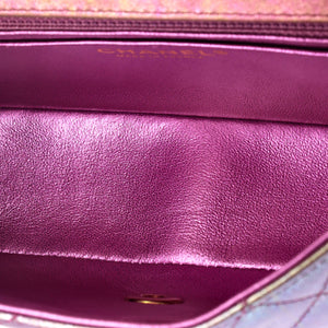 Classic Single Flap Bag Quilted Iridescent Lambskin Mini