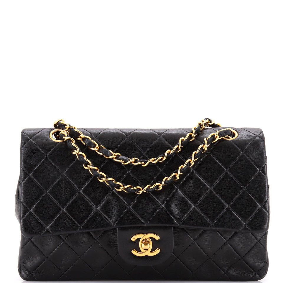 Vintage Classic Double Flap Bag Quilted Lambskin Medium