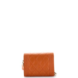 Boy Flap Card Holder on Chain Quilted Caviar